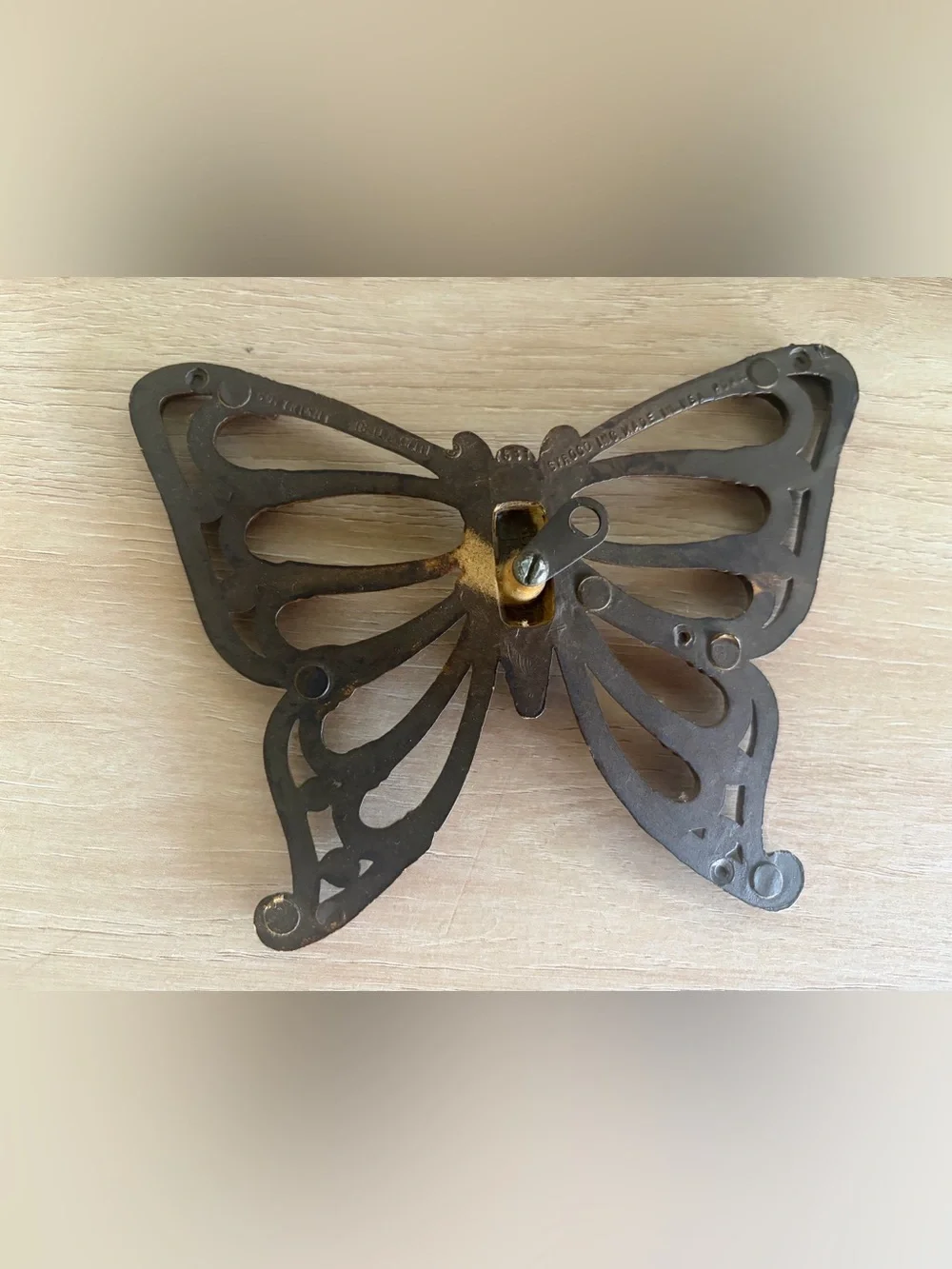 Vintage HOMCO Butterfly Wall Hangings Set of 2 | Faux Wicker 1970s | Retro Boho